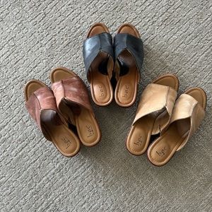 Lot of 3 pair of b.o.c. leather wedges
